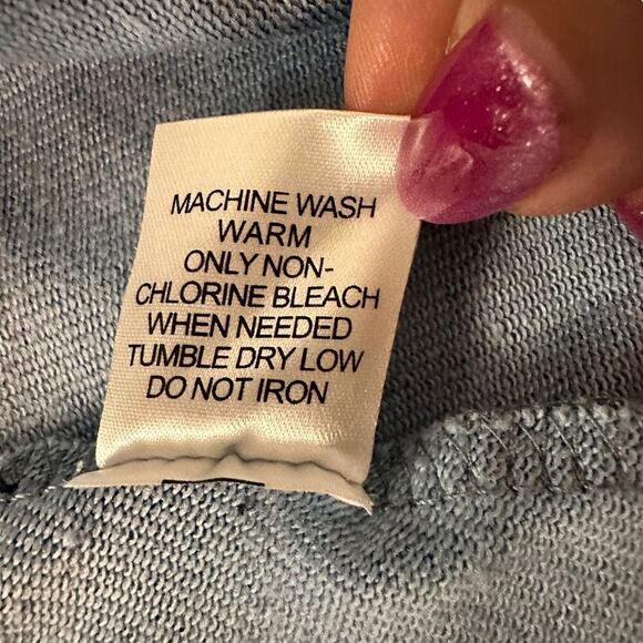 Workshop Republic clothing ~ Blue garment dyed Jacket ~ hi-Lo hem ~ zipped front - Picture 11 of 11